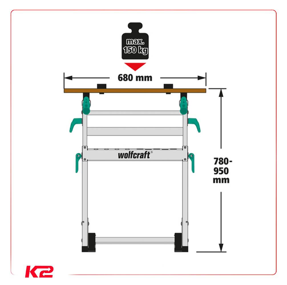 Établi de serrage et de support machine MASTER 700 WOLFCRAFT