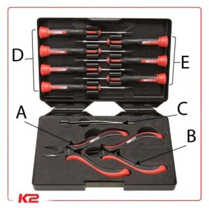 Coffret de pinces et tournevis électroniques