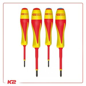 Jeu de tournevis bi-matière isolés 1000V pour borniers électriques, 4pcs