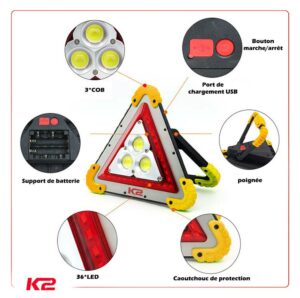 Lampe de travail triangulaire